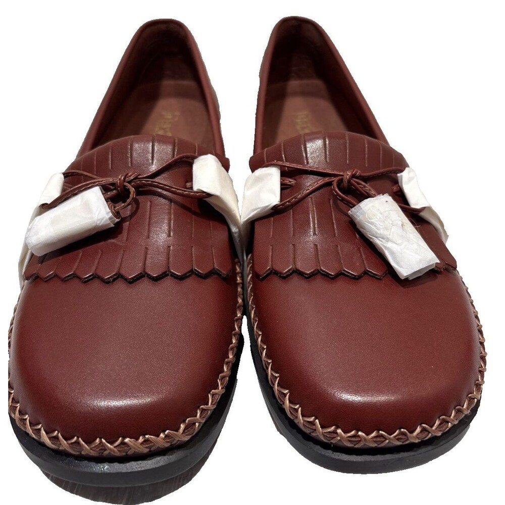 Dexter Womens Brown Leather Kiltie Tassel Loafers Handcrafted 10M New No Box